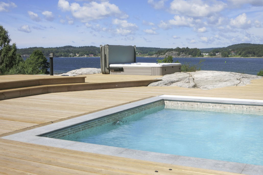 Wikipool, Poolstories, Pool och spabad med havsutsikt, Pool Store